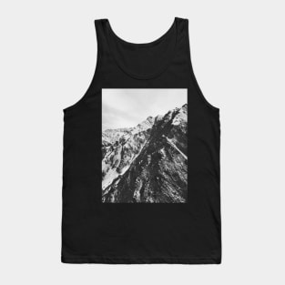 Mountains of Switzerland - Black and White Shot of Snow-Covered Alps Tank Top